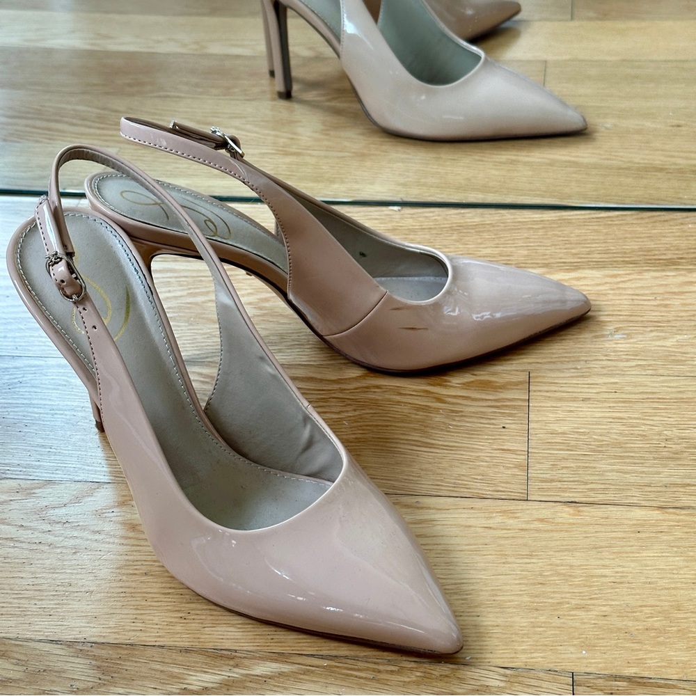 Sam Edelman Hazel Sling in Beige Patent Leather 7.5 - Picture 7 of 12